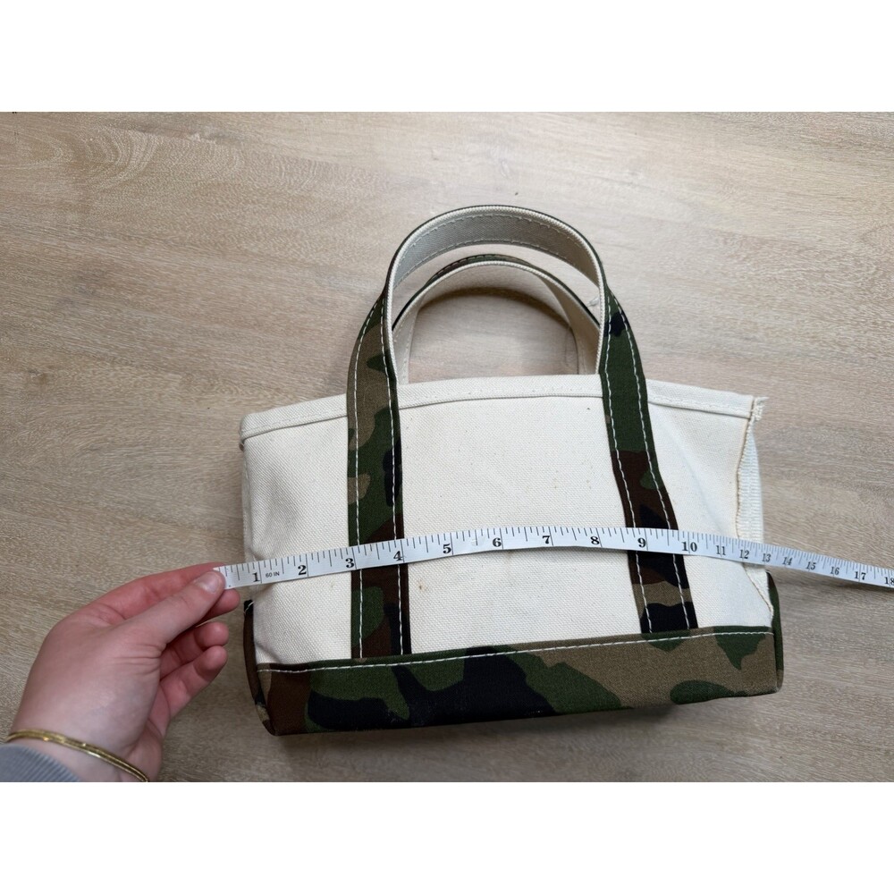 LL Bean Vintage 90s Boat and Tote Bag Mini Camoflauge Trim Y2K Rare - Picture 9 of 10
